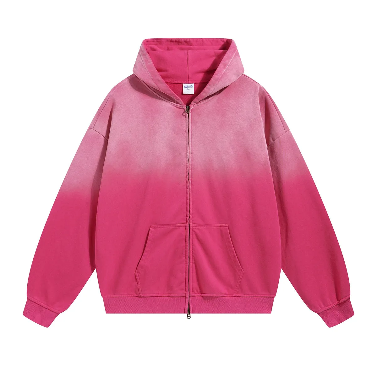 Faded Double Slider Zip Hoodie