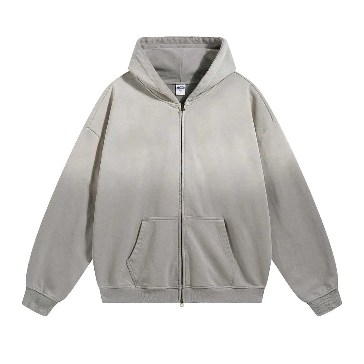 Faded Double Slider Zip Hoodie