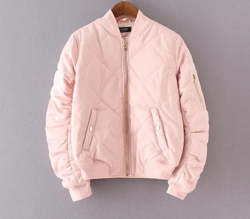 Fashion Autumn Winter Bomber Jacket Women Padded Coat Female Casual Diamond Coat aqueta feminina Quilted Short Jacket