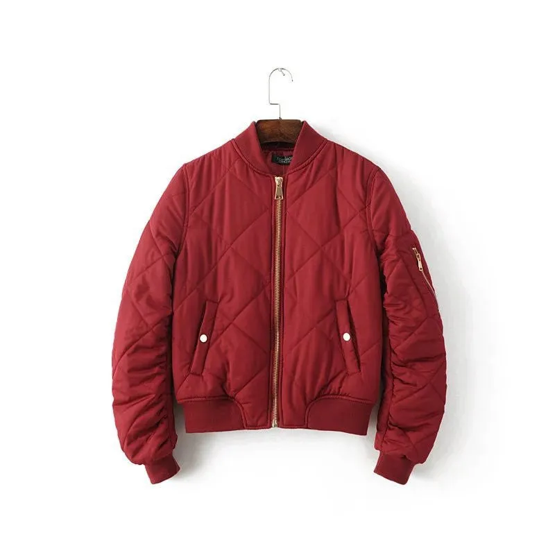 Fashion Autumn Winter Bomber Jacket Women Padded Coat Female Casual Diamond Coat aqueta feminina Quilted Short Jacket