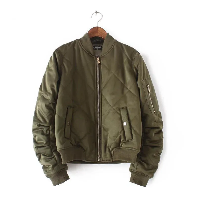 Fashion Autumn Winter Bomber Jacket Women Padded Coat Female Casual Diamond Coat aqueta feminina Quilted Short Jacket
