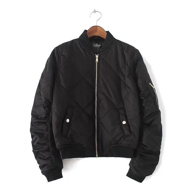 Fashion Autumn Winter Bomber Jacket Women Padded Coat Female Casual Diamond Coat aqueta feminina Quilted Short Jacket