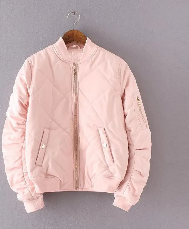 Fashion Autumn Winter Bomber Jacket Women Padded Coat Female Casual Diamond Coat aqueta feminina Quilted Short Jacket