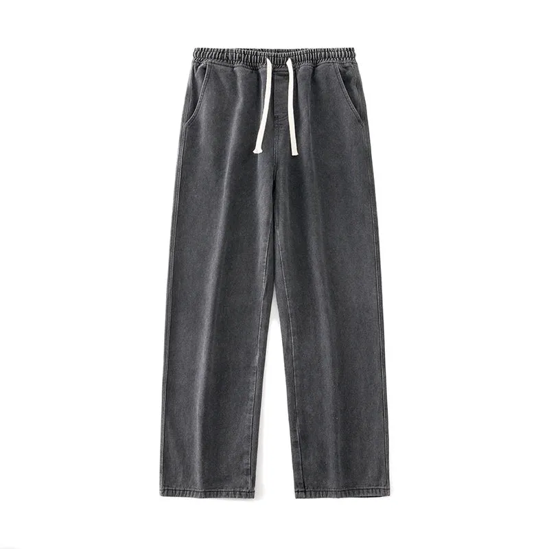 Fashion Men's Loose Straight Drape Jeans - Casual Wide-Leg Pants