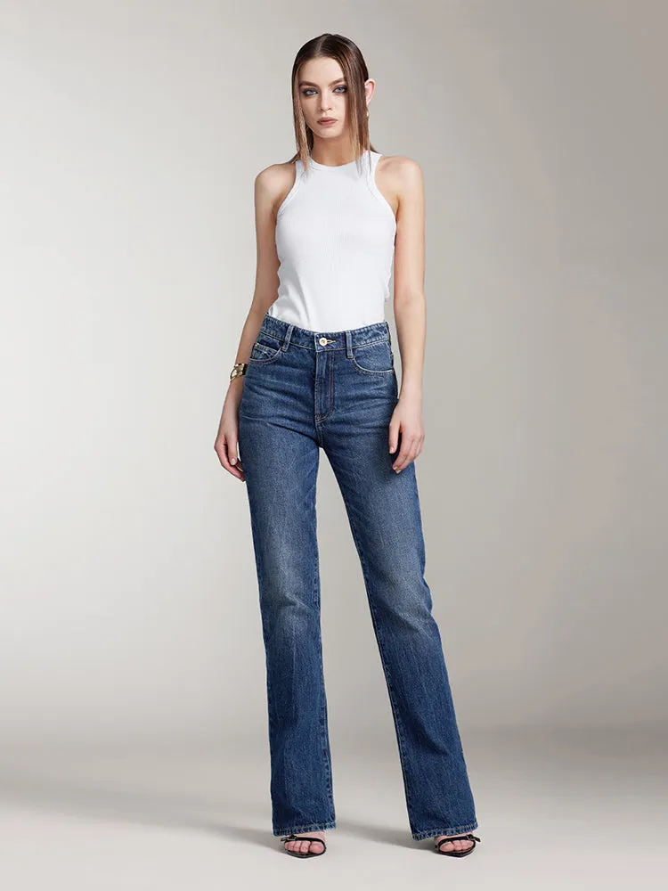 Flared Jeans In Navy Blue