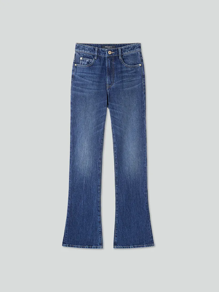 Flared Jeans In Navy Blue
