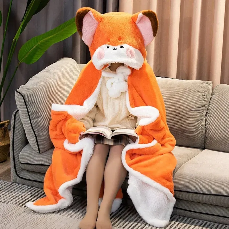 Foxfire Plush Hoodie Blanket
