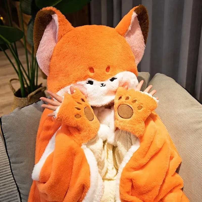 Foxfire Plush Hoodie Blanket
