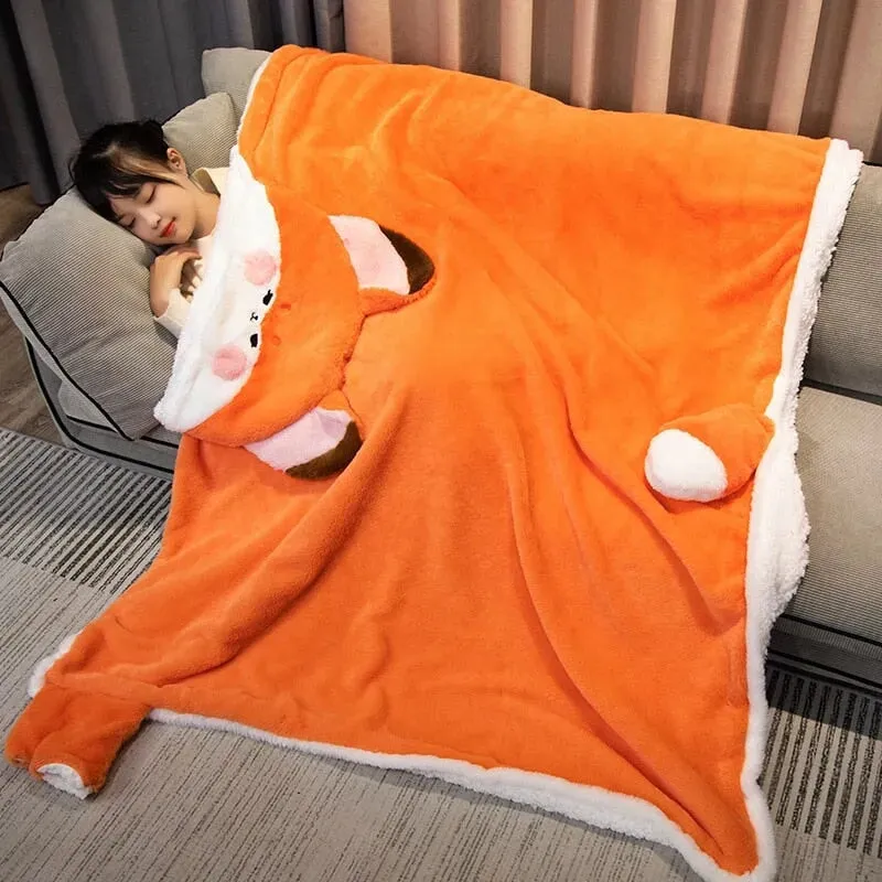 Foxfire Plush Hoodie Blanket
