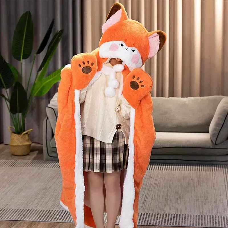 Foxfire Plush Hoodie Blanket