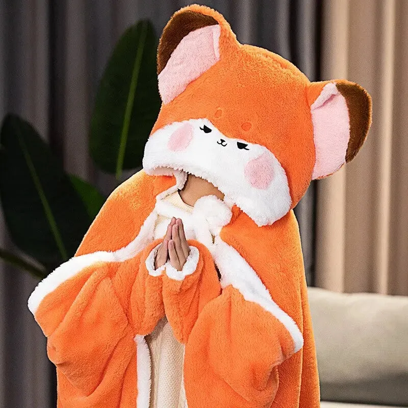 Foxfire Plush Hoodie Blanket