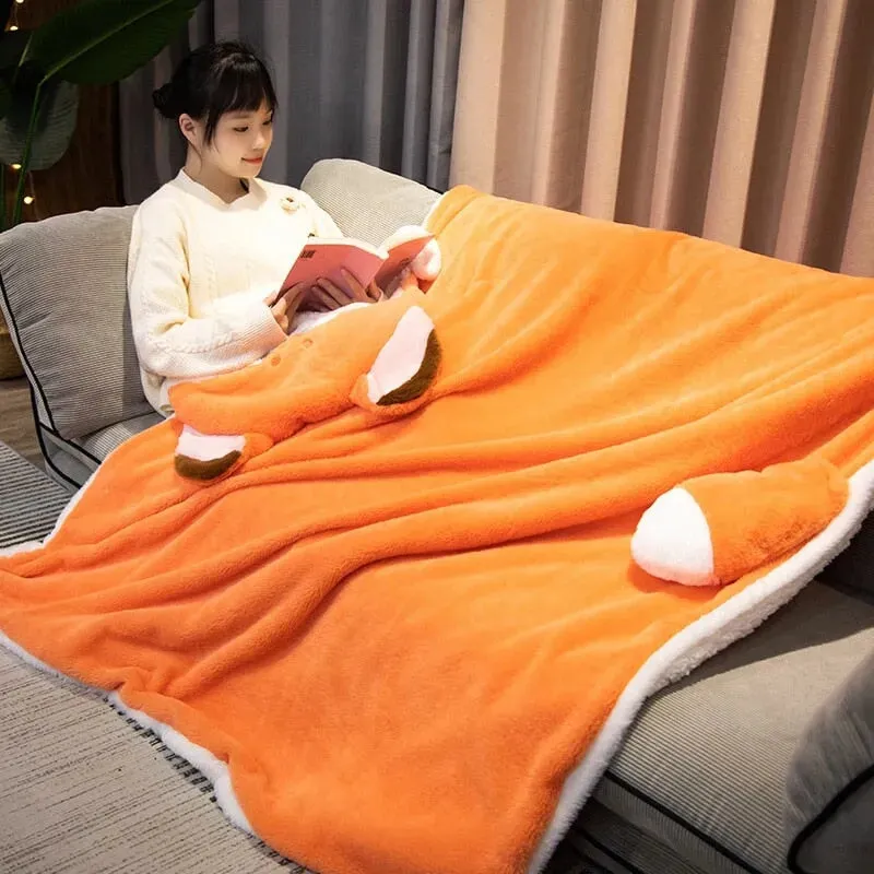 Foxfire Plush Hoodie Blanket