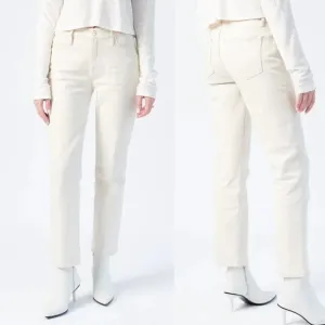 Frame Le High Straight Jeans (Stretchy!) in Blanc (Cream / Ivory), Size 26