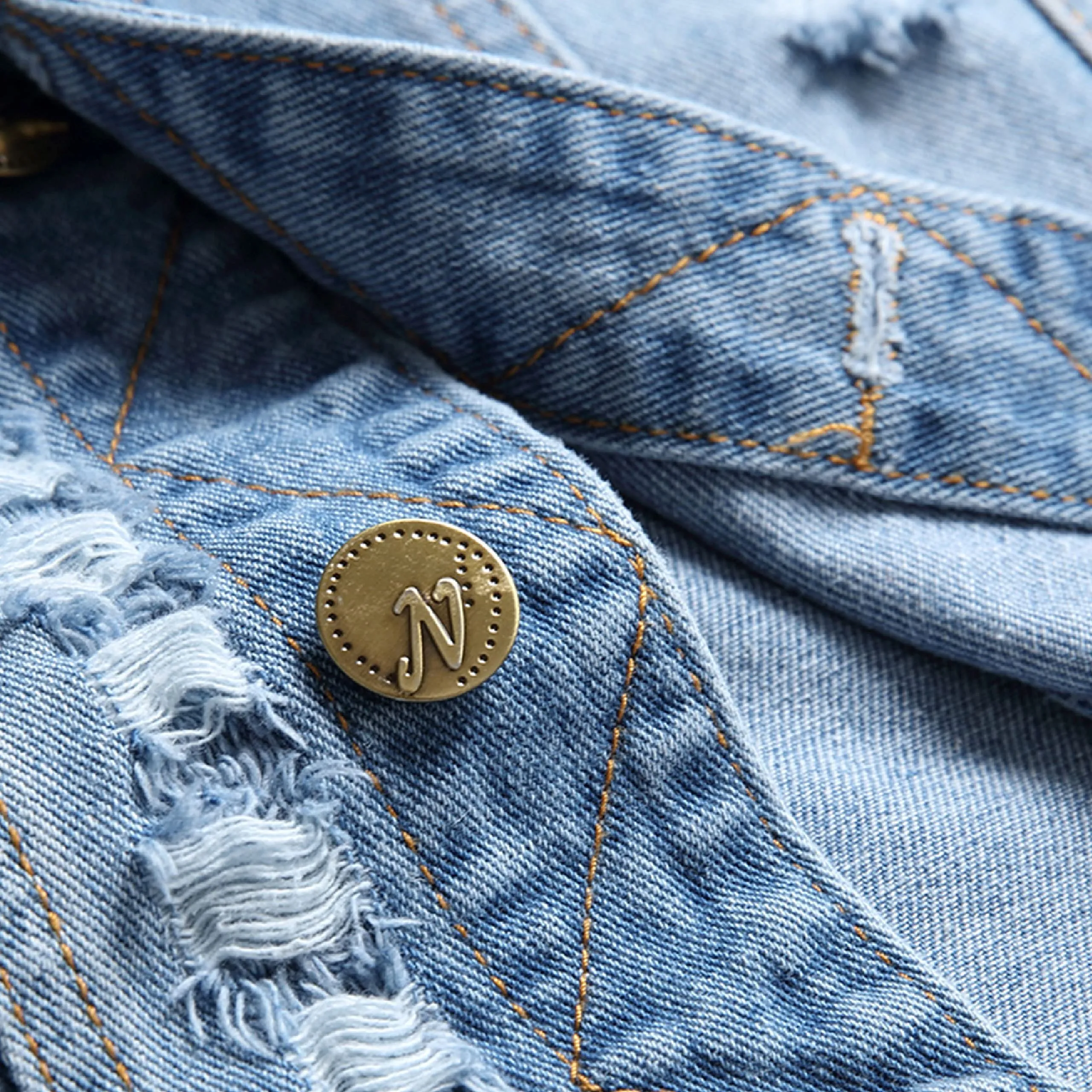 Ginsiom Men's Denim Vest,Sleeveless Jacket Slim Fit Vintage distressed Casual Ripped Summer Jean Vest for Men