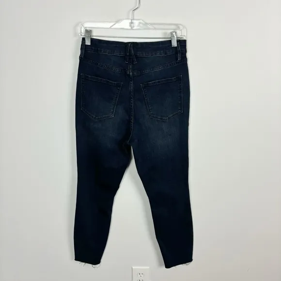 Good American Good Waist High Waist Crop Raw Hem Skinny Jeans Size 29