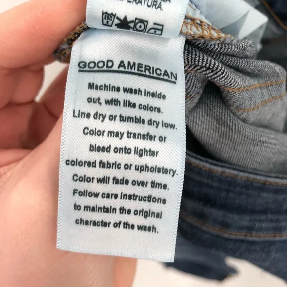 GOOD AMERICAN Good Waist Jeans 10 30 Exposed Zipper Stretch Denim Ankle Zip Blue