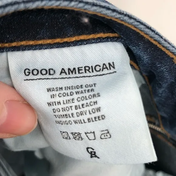 GOOD AMERICAN Good Waist Jeans 10 30 Exposed Zipper Stretch Denim Ankle Zip Blue