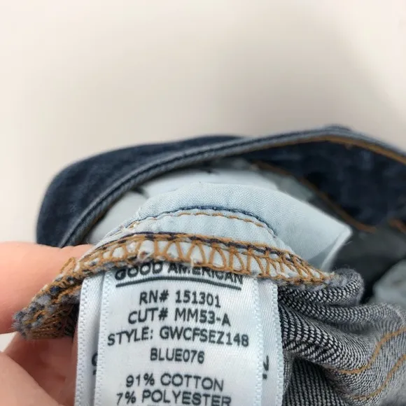 GOOD AMERICAN Good Waist Jeans 10 30 Exposed Zipper Stretch Denim Ankle Zip Blue