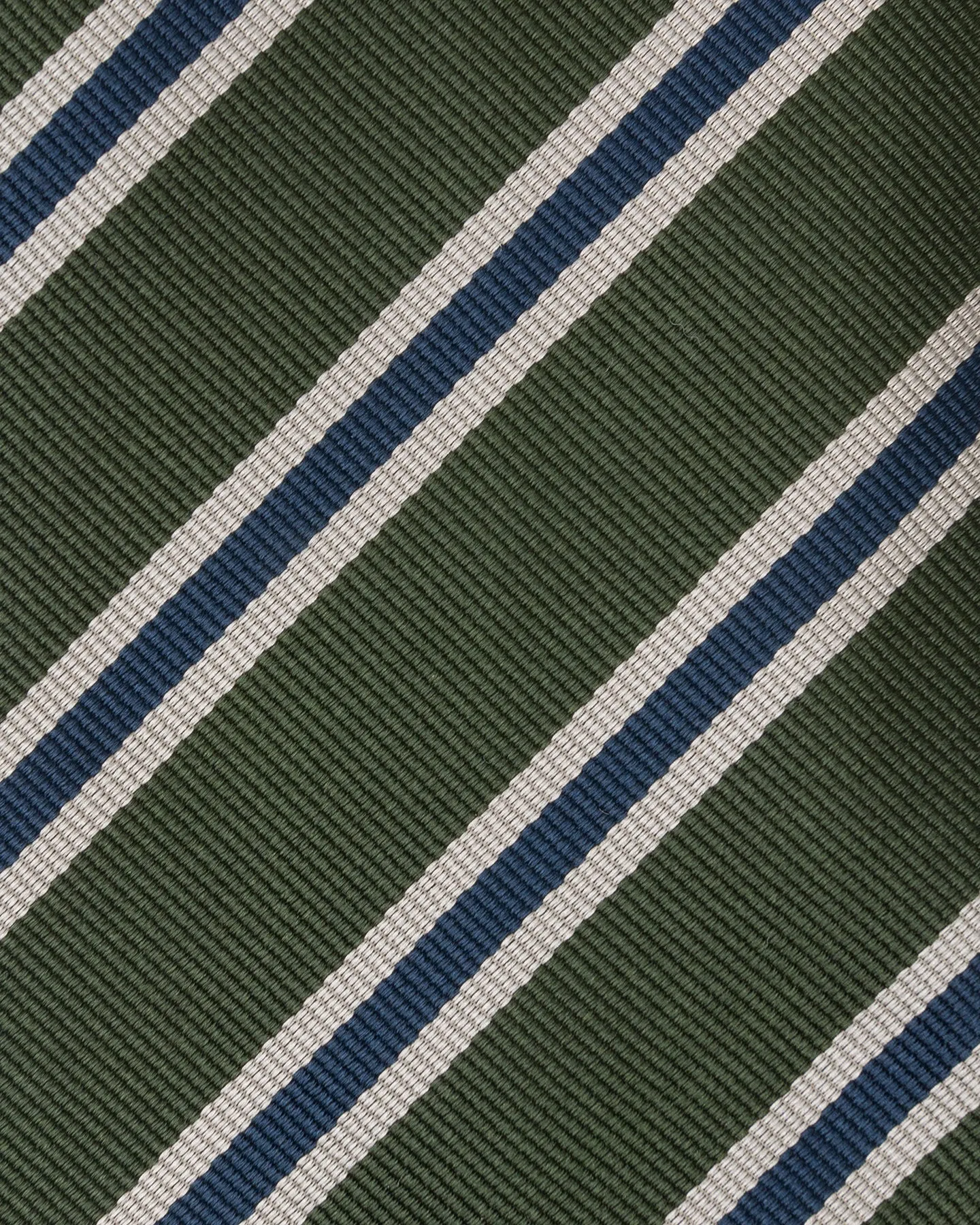 Green Tan and Navy Regimental Stripe Repp Tie