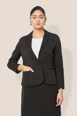 Gritty Single Breasted Blazer - Black