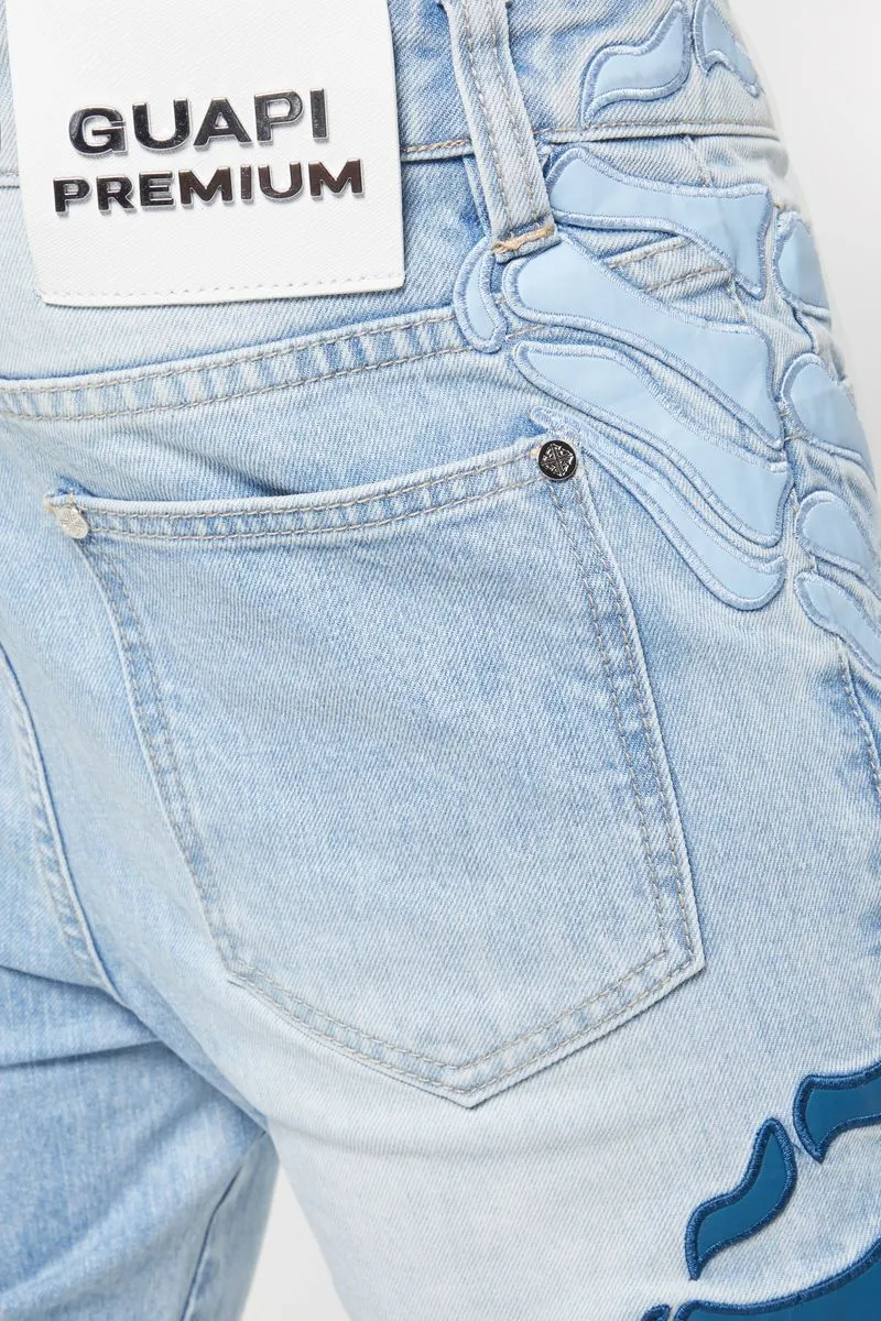 GUAPI Aqua Blue Hell Dragger Denim