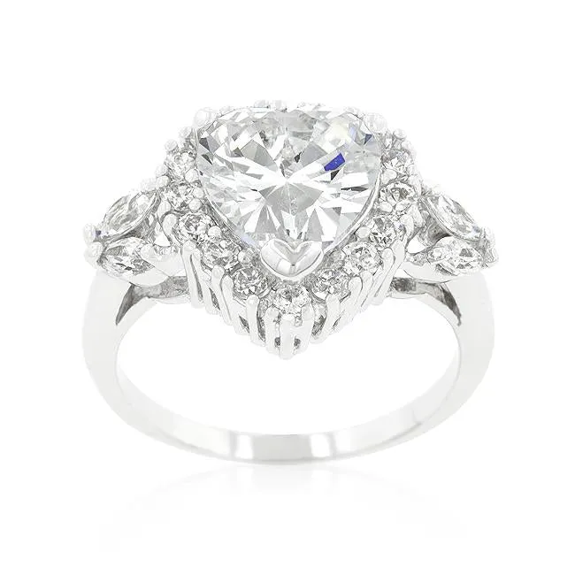 Heart Halo Engagement Ring