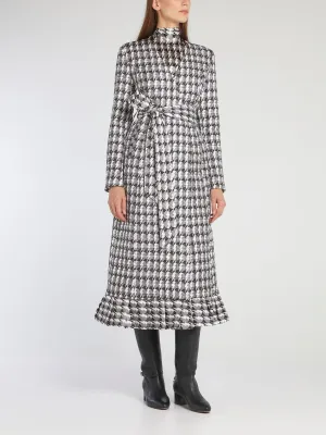 Helen Check Flared Hem Coat