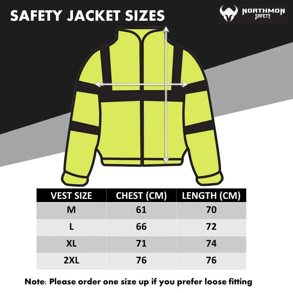 Hi Vis Waterproof Winter Bomber Jacket - ANSI Class 3 - Safety Yellow