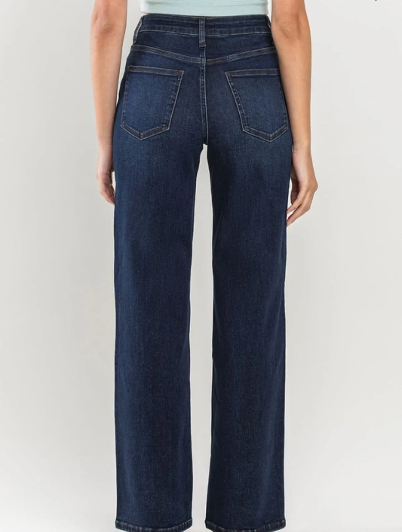 High Rise Wide Leg Dark Wash Denim