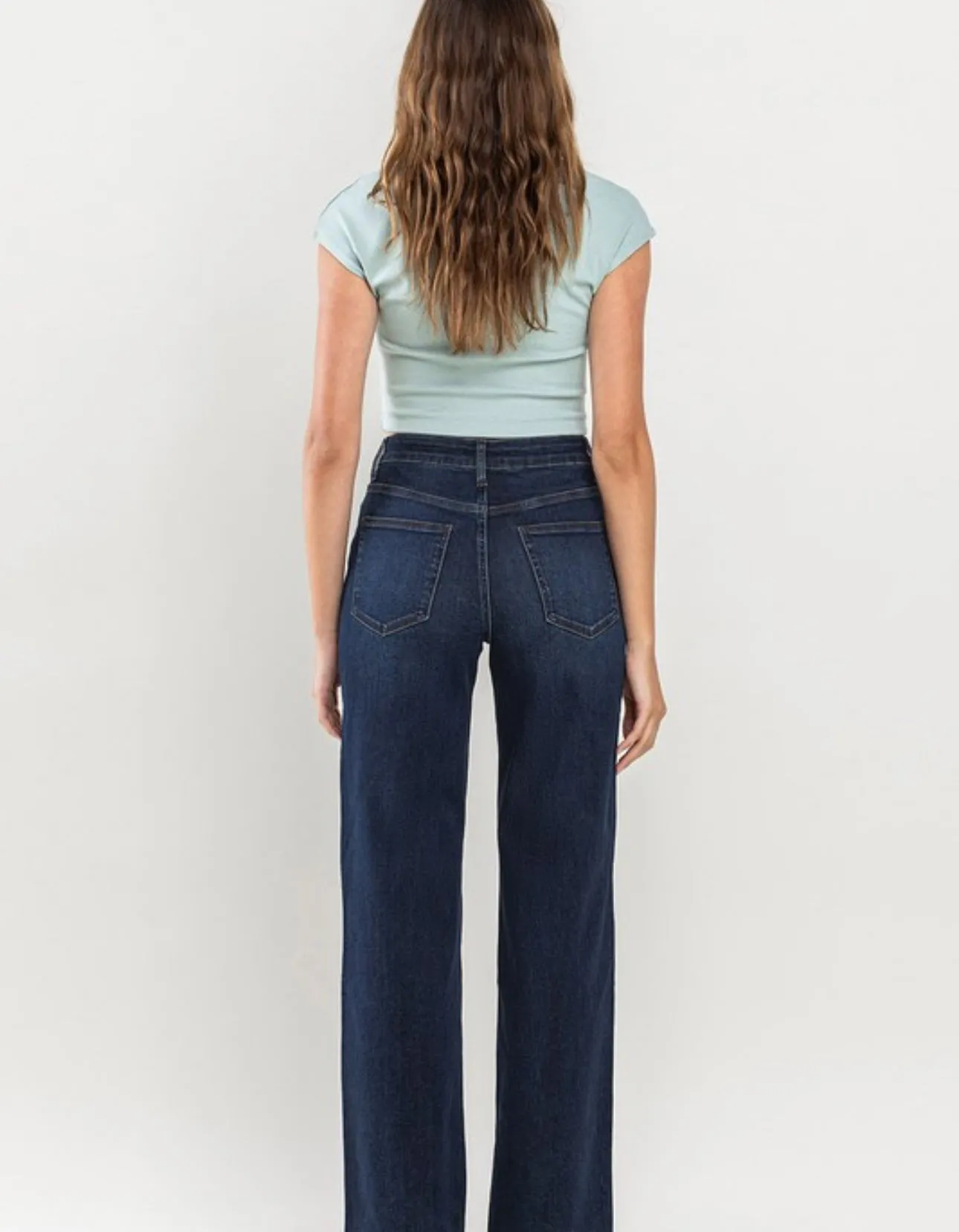High Rise Wide Leg Dark Wash Denim