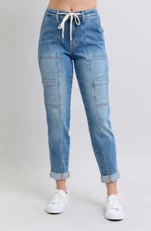 High Waist Cuffed Cargo Jogger