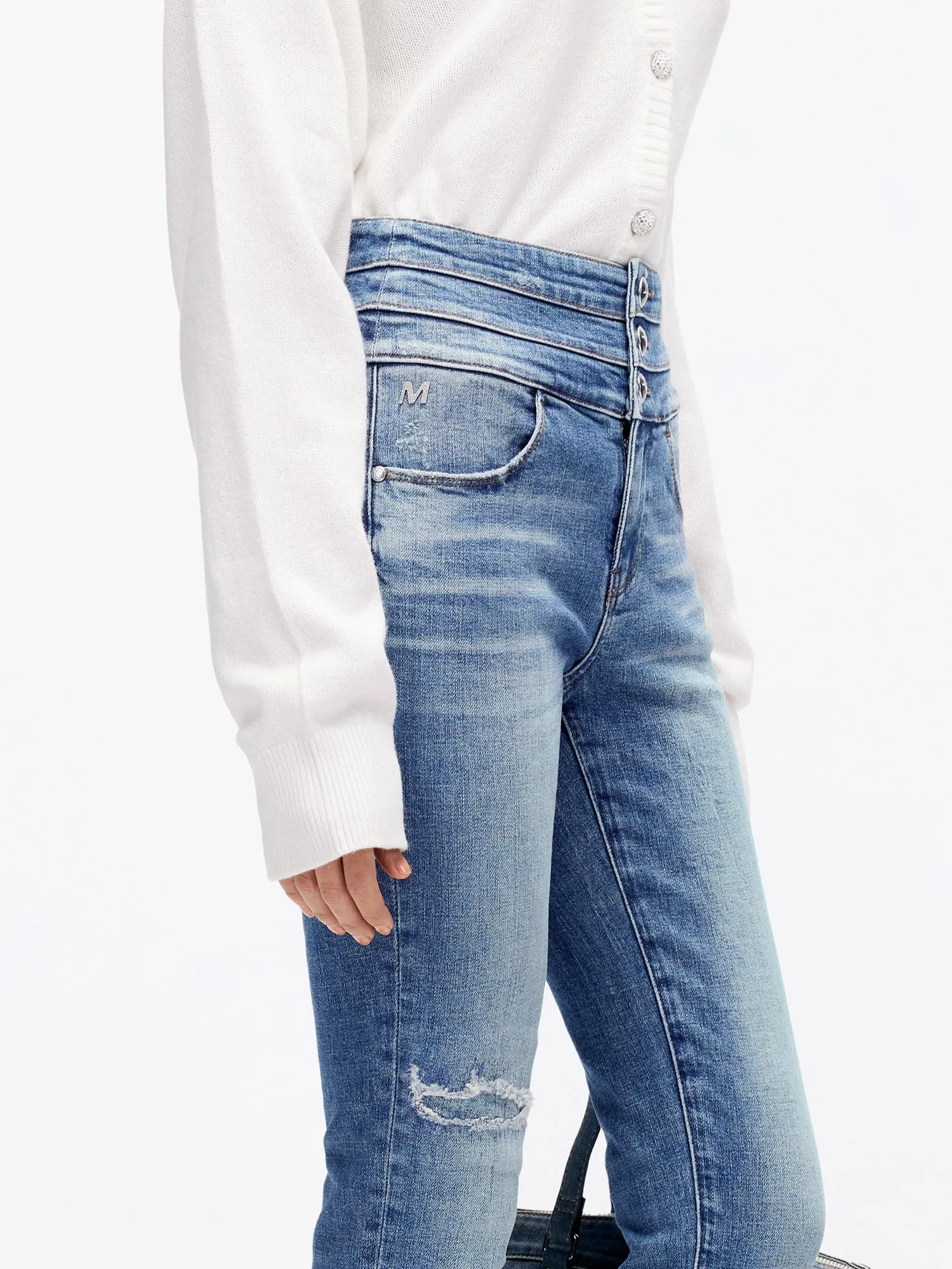 High Waisted Ripped Jeans