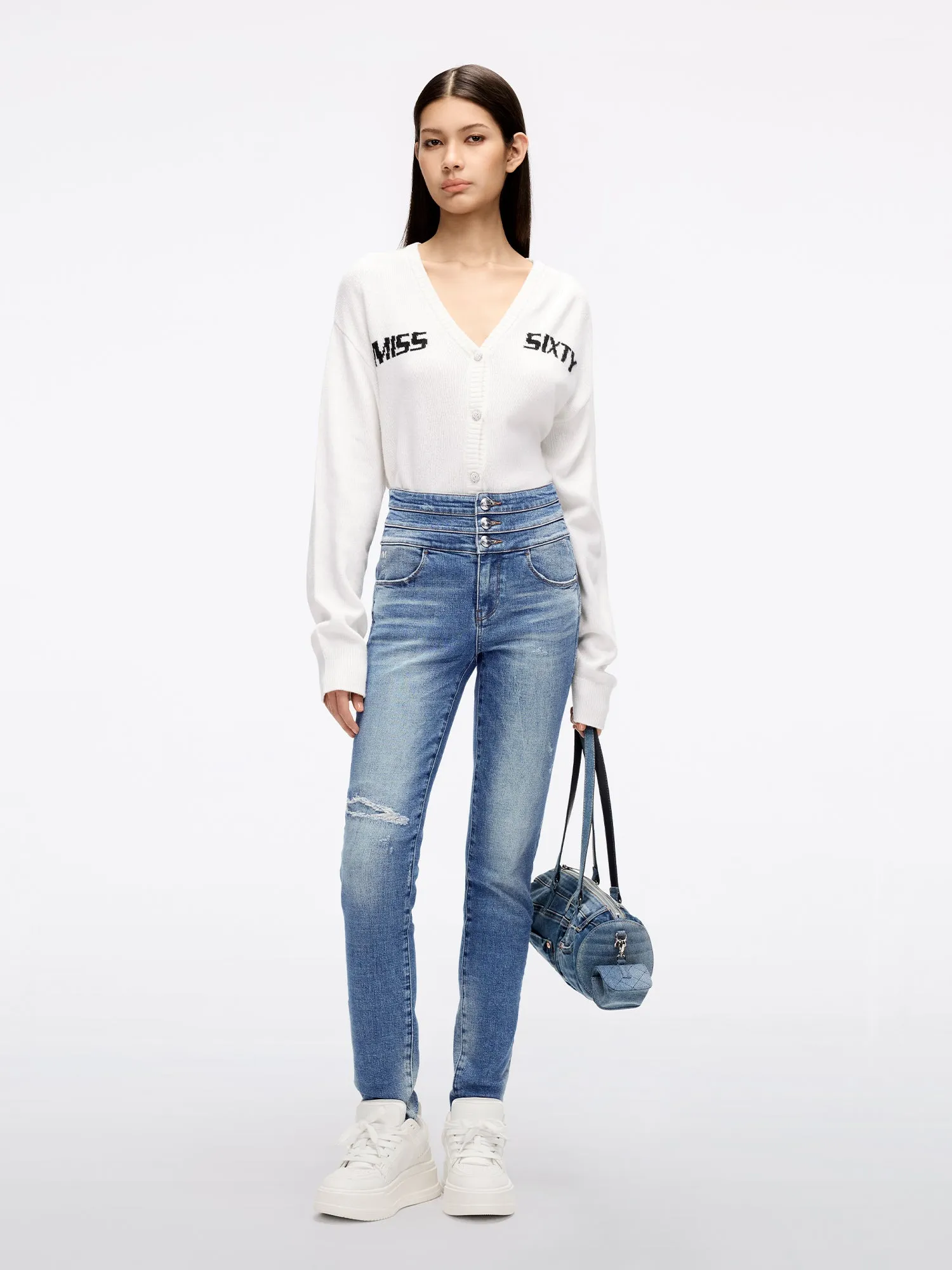 High Waisted Ripped Jeans