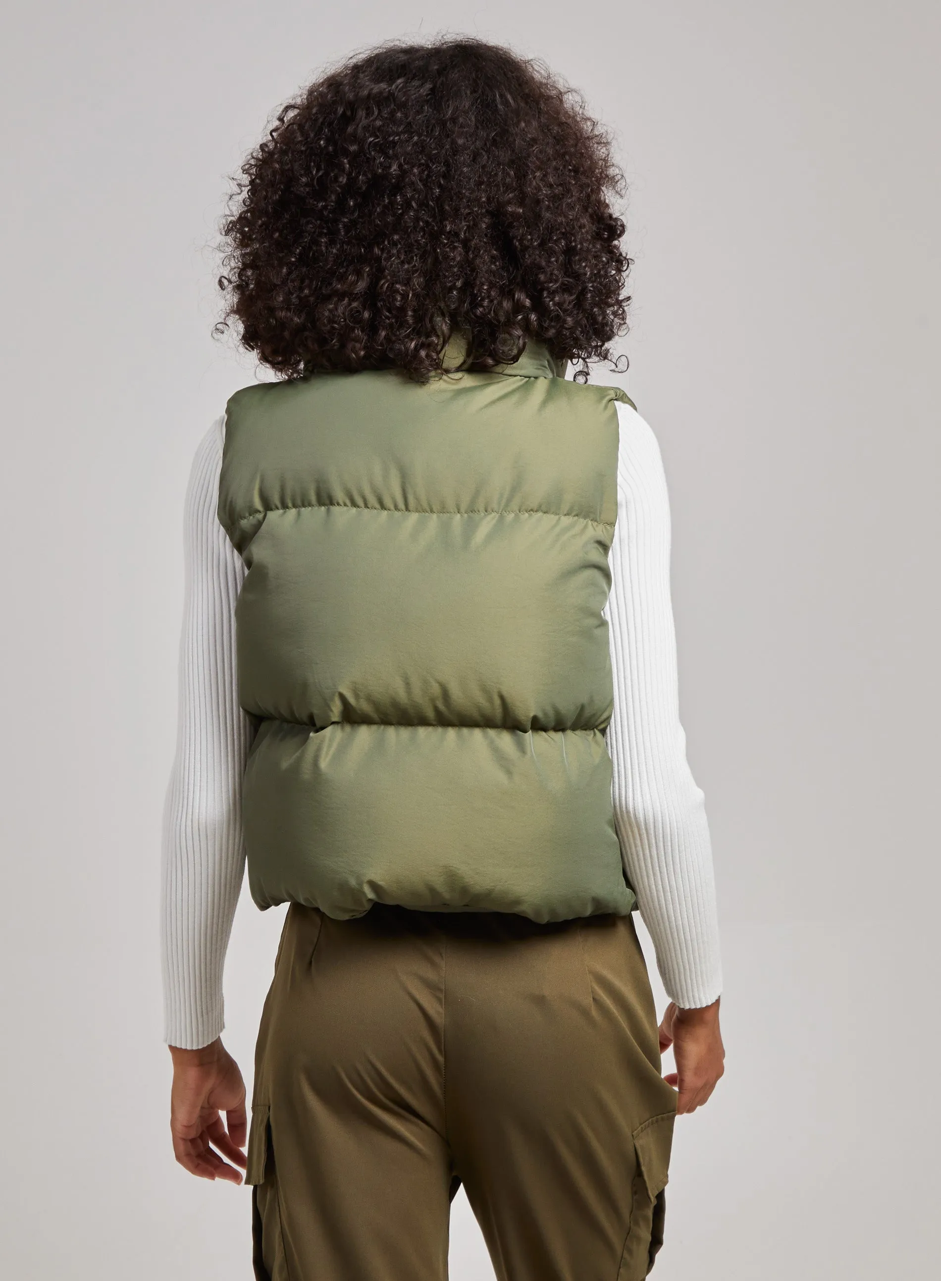 Hooded Padded Sleeveless Coat