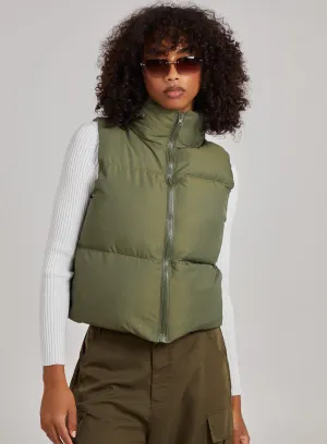 Hooded Padded Sleeveless Coat