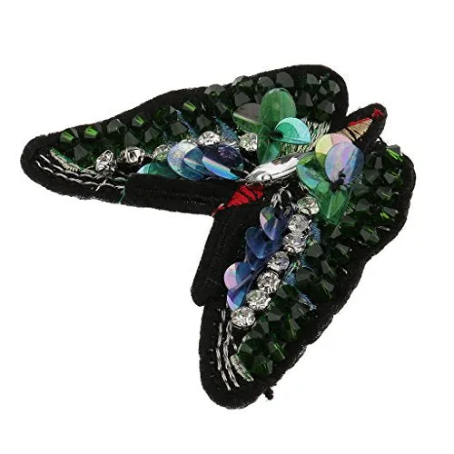 Iron/Sew On Embroidered Applique Rhinestone Sequin Butterfly Patch DIY for Clothing Bag Shoe Decor