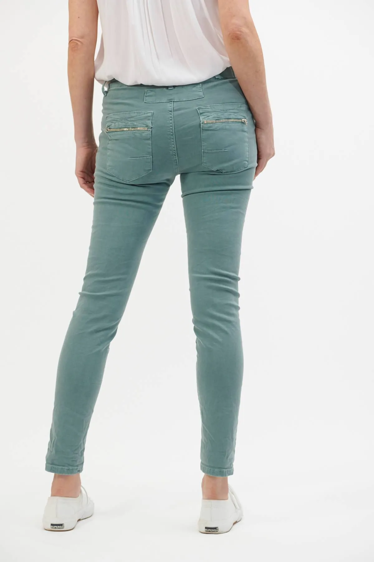 ITALIAN STAR Button Jeans - Aqua