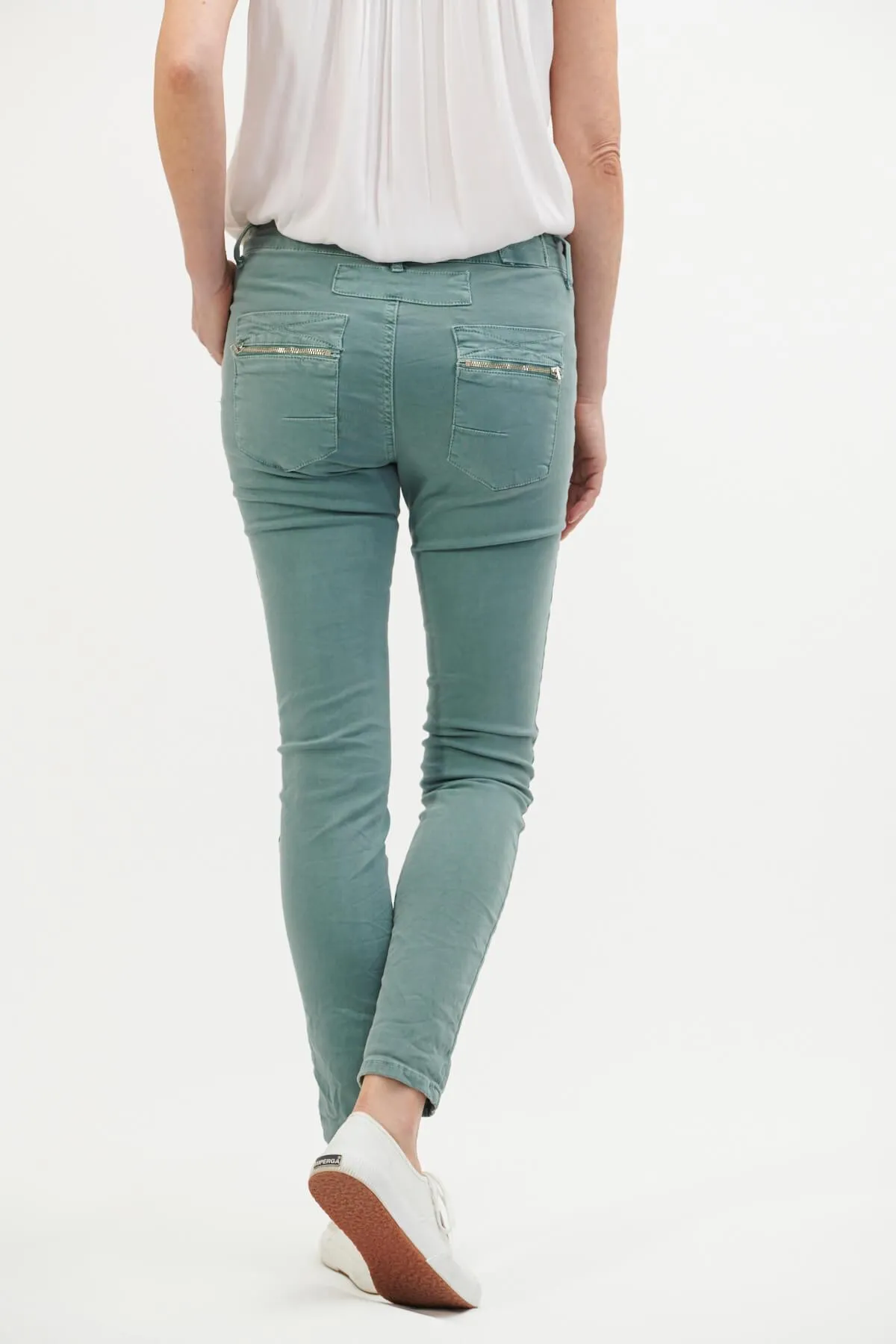 ITALIAN STAR Button Jeans - Aqua