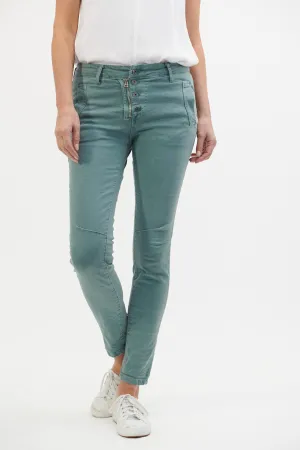 ITALIAN STAR Button Jeans - Aqua