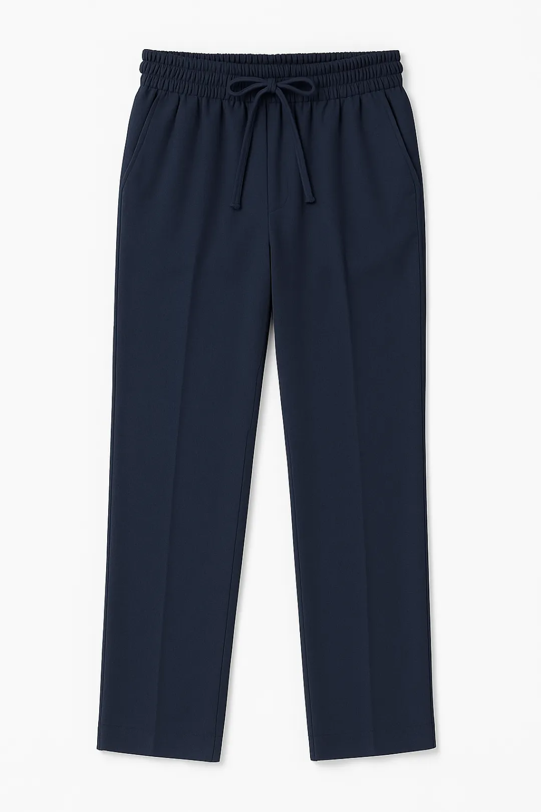 IVAR® Navy Lycra Pleated Stapered Pants