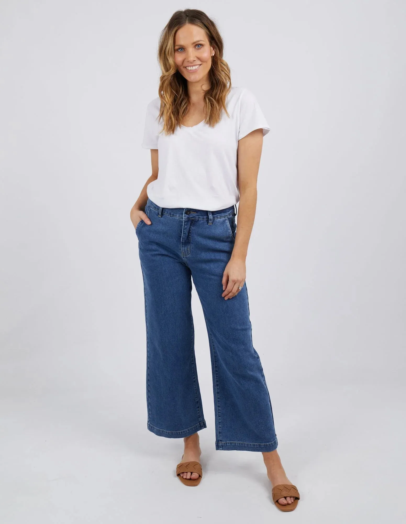 IZZY WIDE LEG JEAN - DARK BLUE WASH