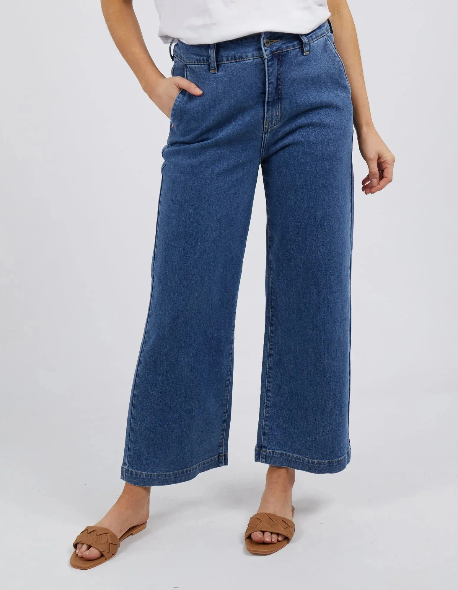 IZZY WIDE LEG JEAN - DARK BLUE WASH