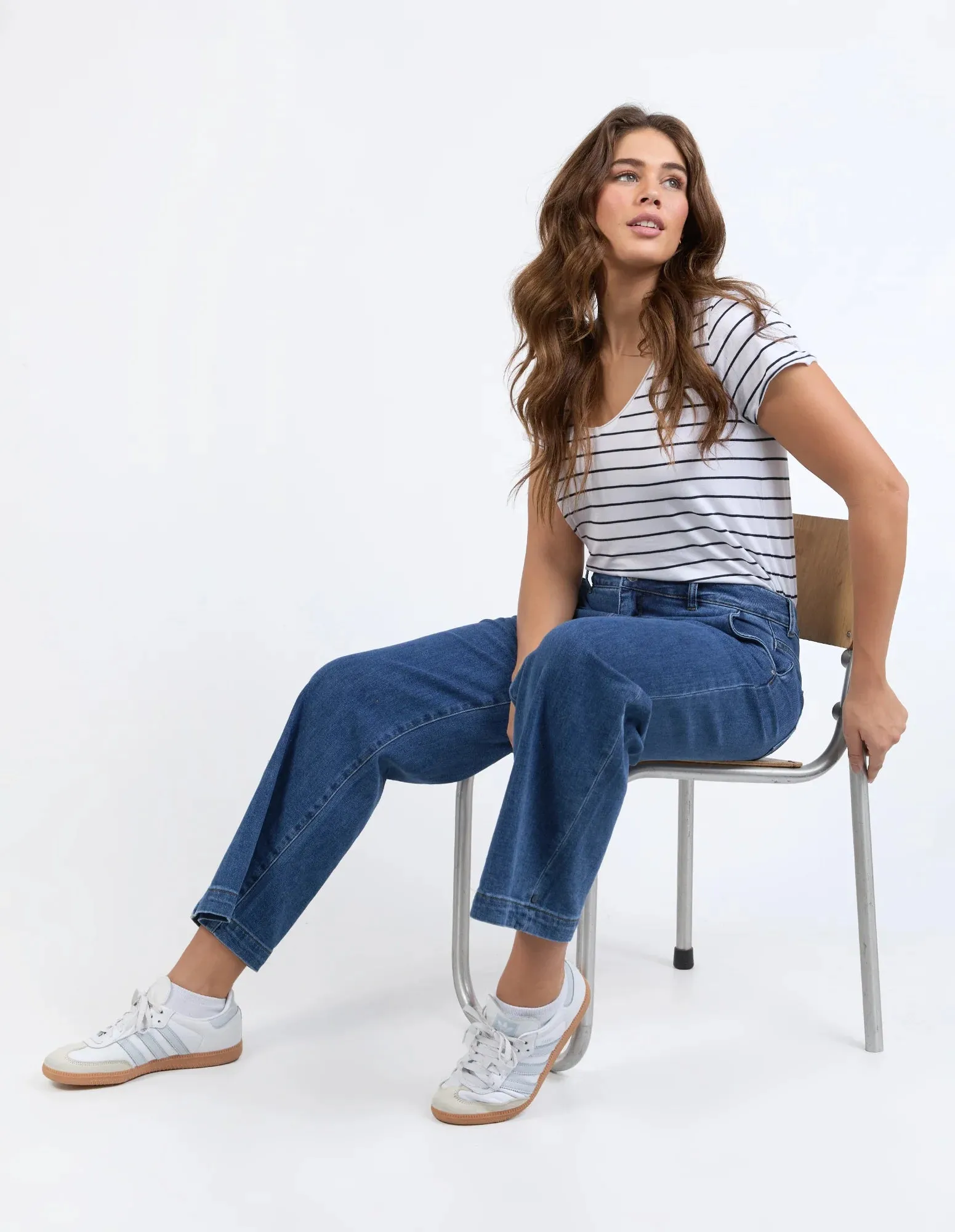 IZZY WIDE LEG JEAN - DARK BLUE WASH