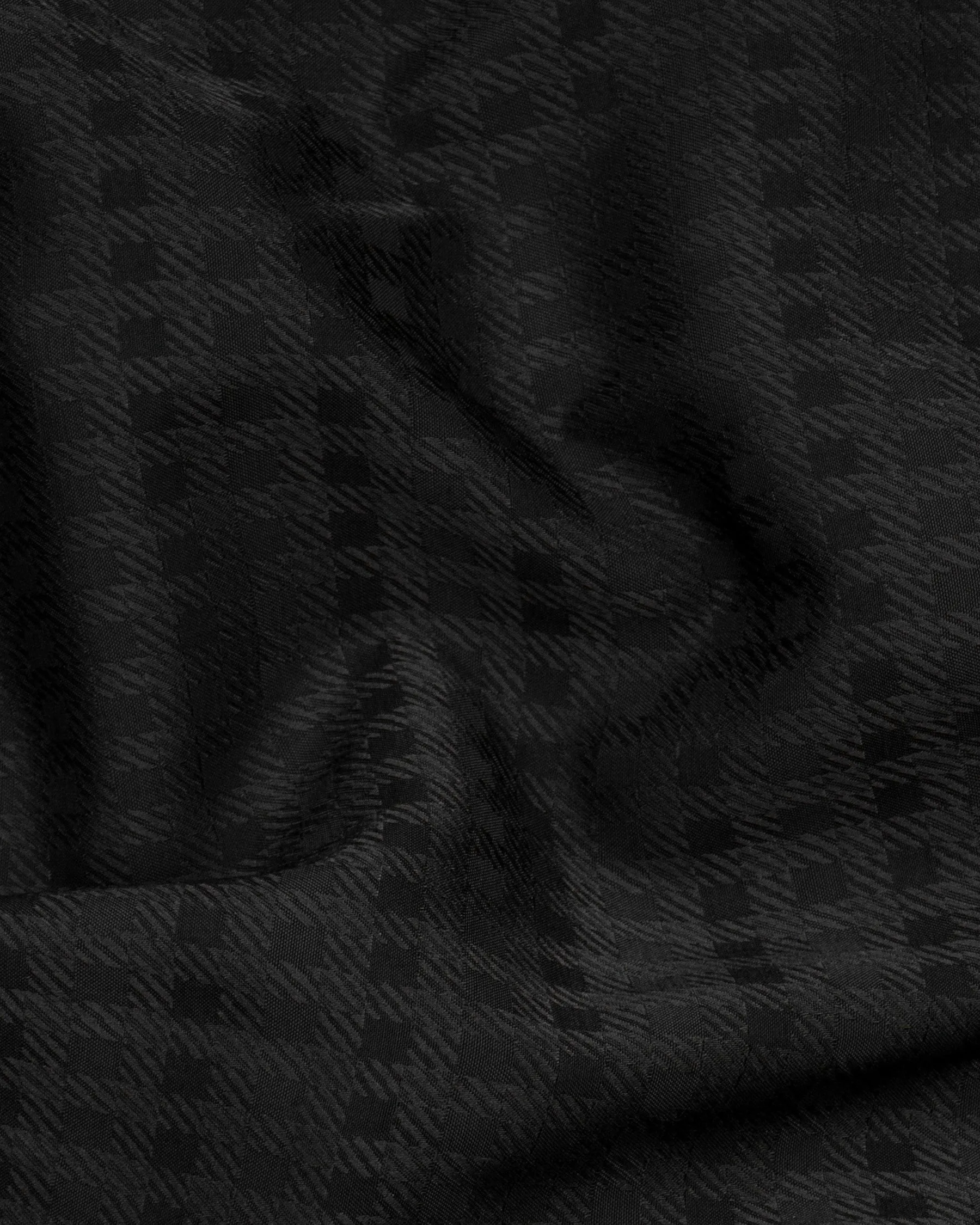 Jade Black Box Patterned Wool Rich Bandhgala/Mandarin Blazer