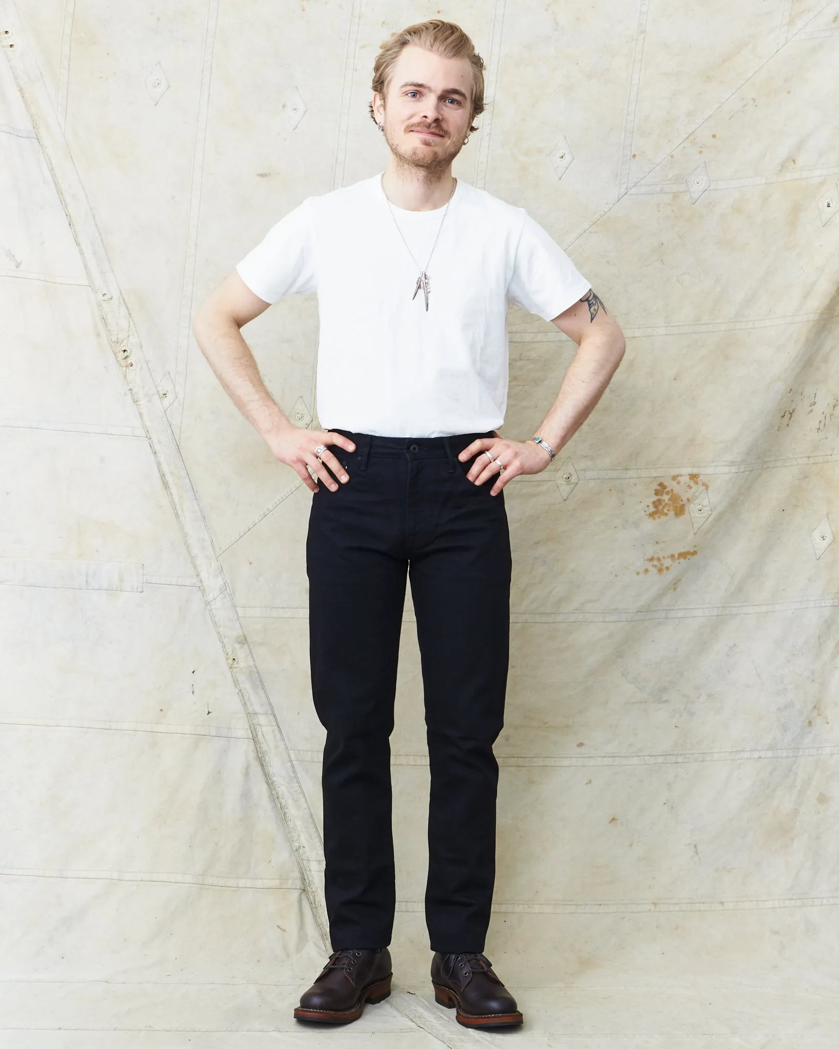 Japan Blue J316BK Circle 13.5 oz Straight Fit Black Jeans