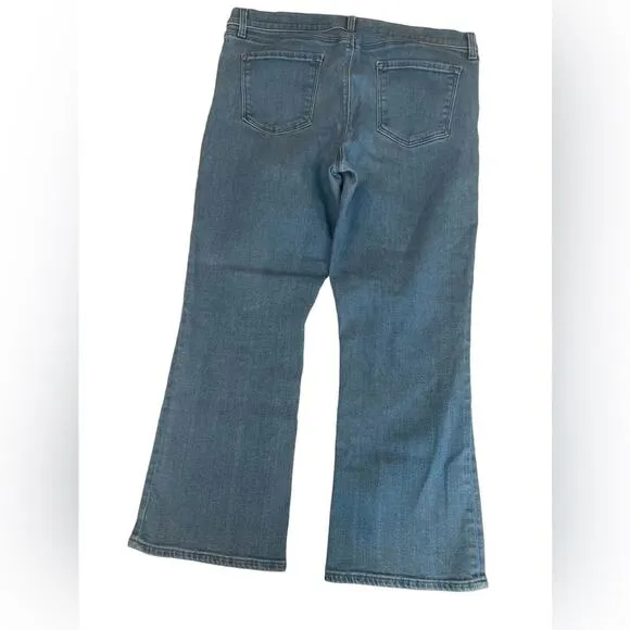 JBrand Jeans Women 32 SELENA Denim Cotton Blend Mid Rise Stretch Crop Flare Blue