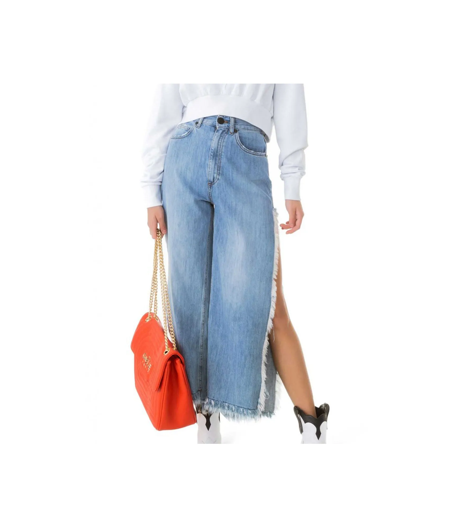 Jeans Con Spacco Laterale - Blue