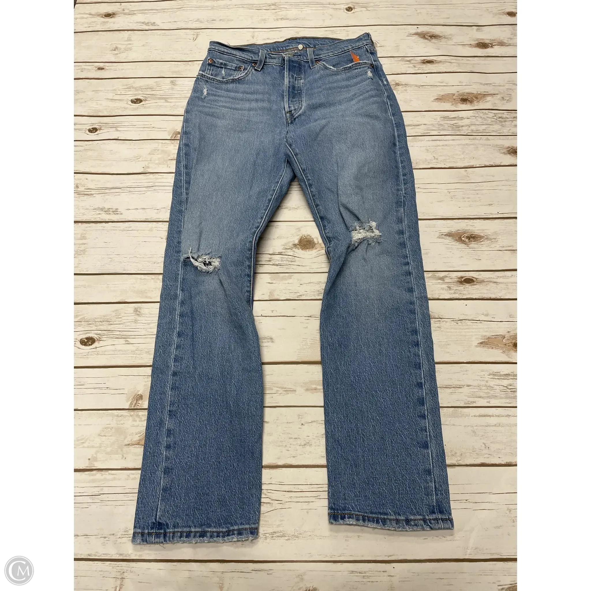 Jeans Straight By Levis In Blue Denim, Size: 6