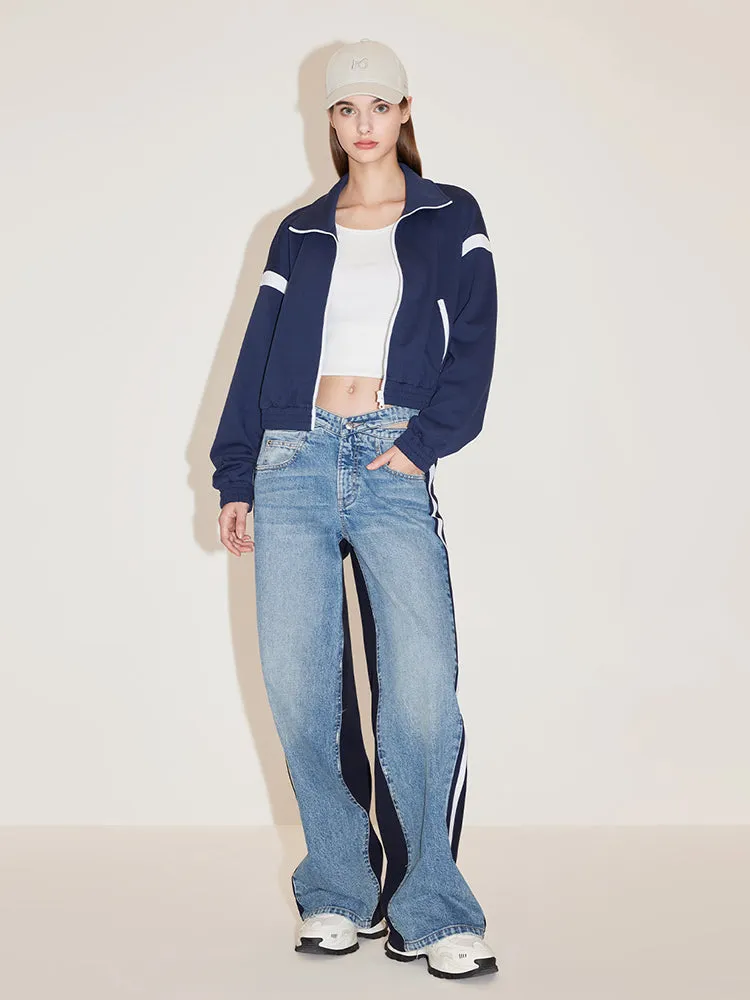 Jeans With Front And Back Patchwork