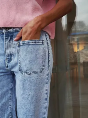 JEANS WITH FRONT POCKETS - LIGHT BLUE